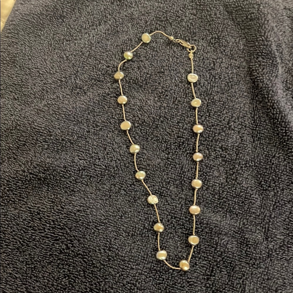 Gold and White Beaded Necklace Timeless Elegance